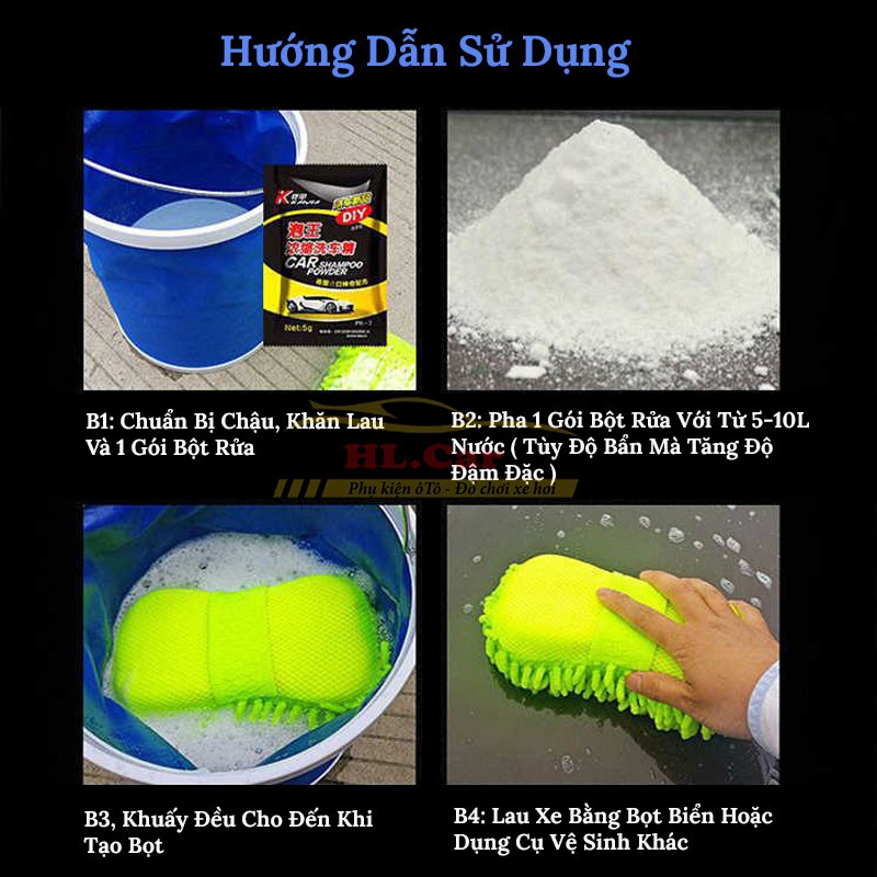 Bọt Rửa Xe Ô Tô Siêu Sạch - Tiện Dụng - 1 Gói