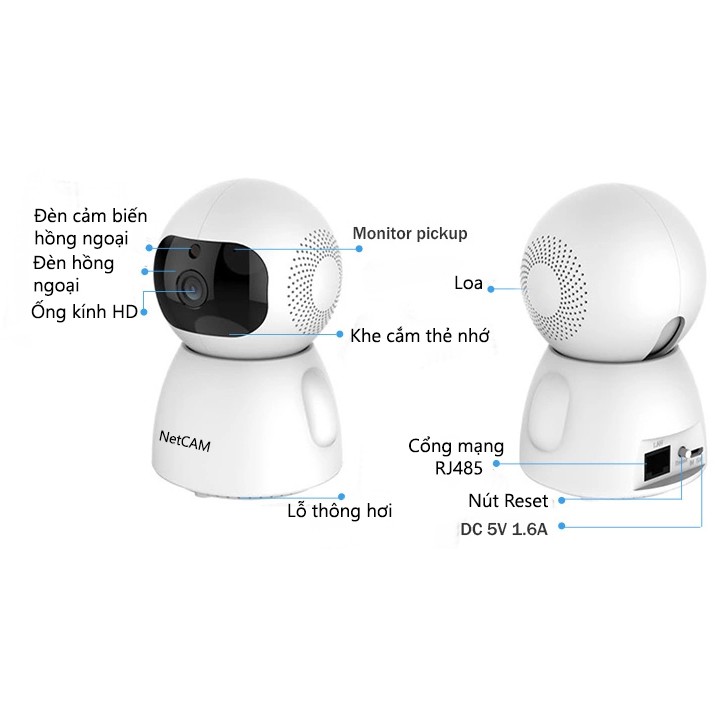 [Mã 2404EL10K giảm 10K đơn 20K] Camera IP wifi giám sát NetCAM NVA2.0 1080P - Hãng Phân Phối Chính Thức