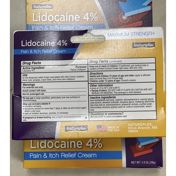 Kem Hỗ trợ điều trị vết thương giảm ngứa Lidocaine 4% 28gr