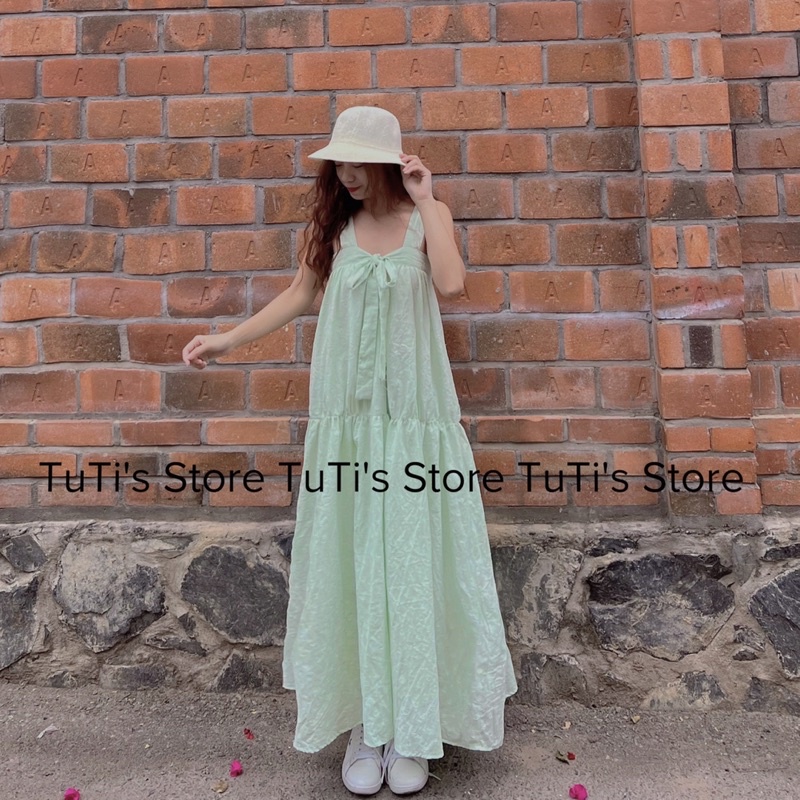 Đầm cột nơ tiểu thư MOCHI DRESS xanh ngọc