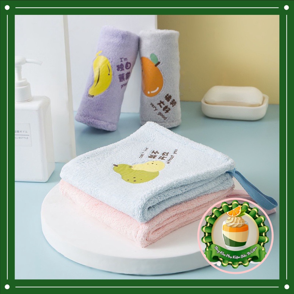 Khăn Lau Tay Nhà Bếp Treo Tường Hình Hoa Quả, Giẻ Lau Bếp Siêu Thấm Hút Kiểu Dáng Dễ Thương - Family Care