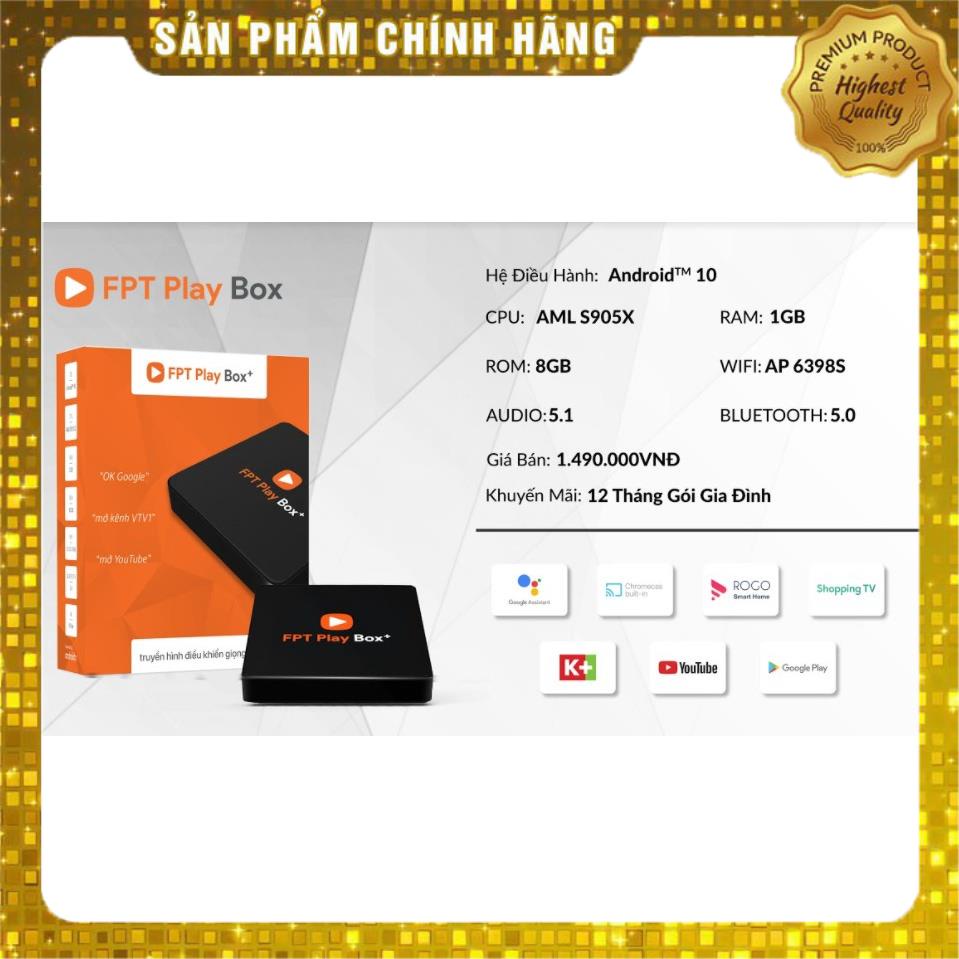 FPT Play Box (1Gb) Mã 500 Phiên Bản Mua Đứt Không Mất Phí Duy Trì Hàng Tháng