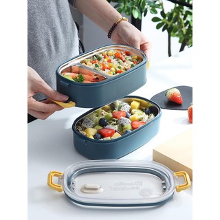 Hộp Cơm Giữ Nhiệt 2 Tầng Katie Lõi INOX 304 Cao Cấp,Hộp Đựng Cơm Chống Tràn 2 Ngăn Nắp Trong Suốt