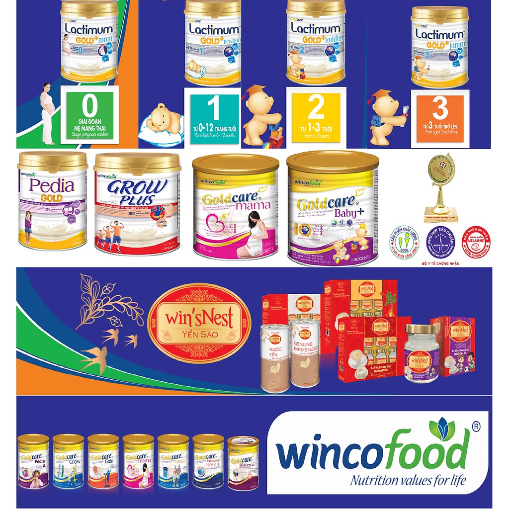 Sữa bột Wincofood Goldcare Grow 850g - Hỗ trợ phát triển chiều cao