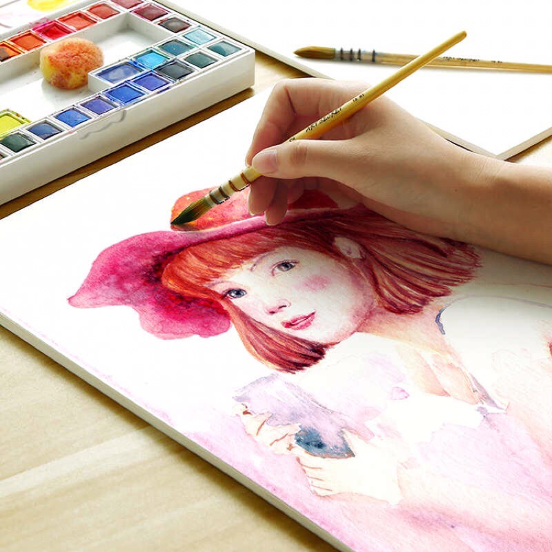 [Michi Art Store] Baohong 100% cotton - Giấy vẽ màu nước màu dạ màu chì 300gsm A4 A5