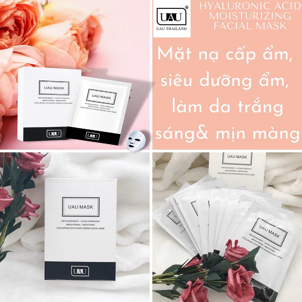 Mặt nạ UAU Mask Thái Lan dưỡng da, giúp da trắng sáng, giảm nếp nhăn, xoá mờ thâm nám 10 miếng/hộp