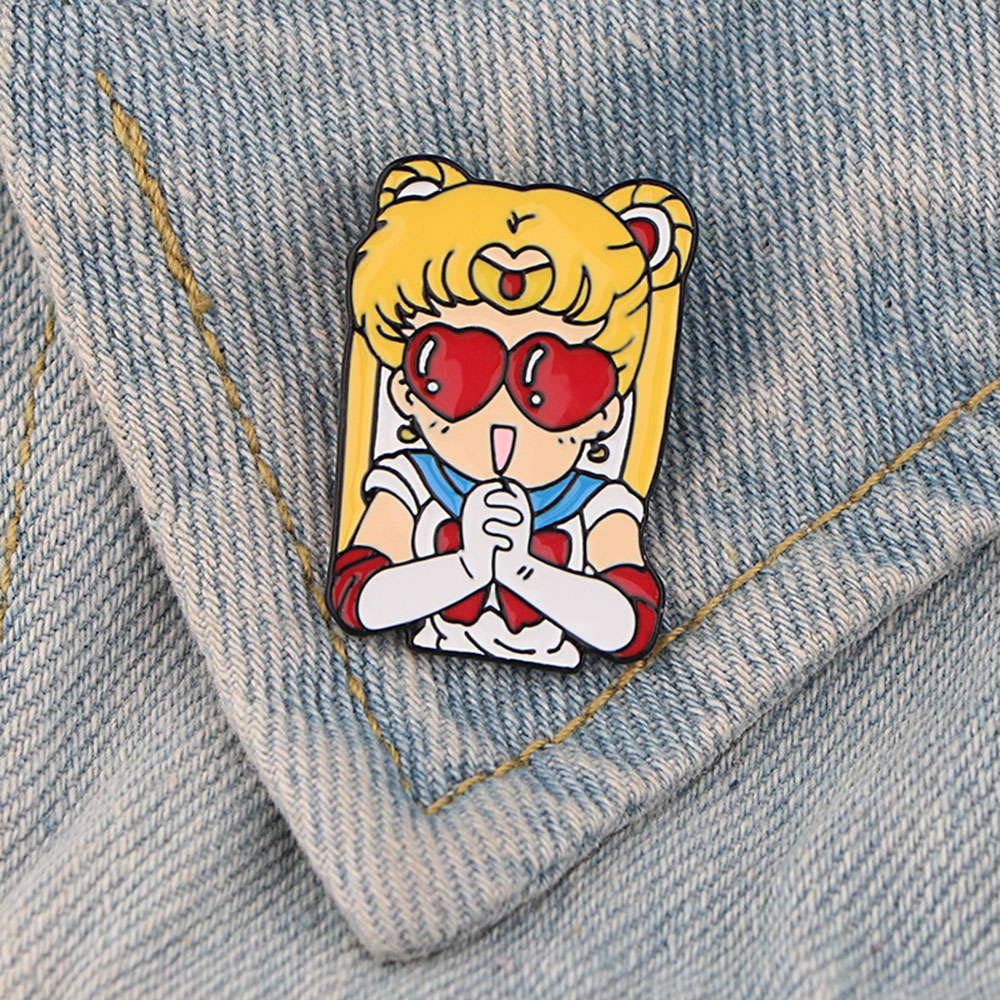 SAILOR MOON Ghim Cài Áo Hình Thủy Thủ Mặt Trăng Dễ Thương