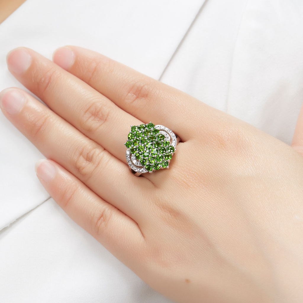 Nhẫn Bạc S925 Đính Đá Quý Xanh Tự Nhiên Sang Trọng