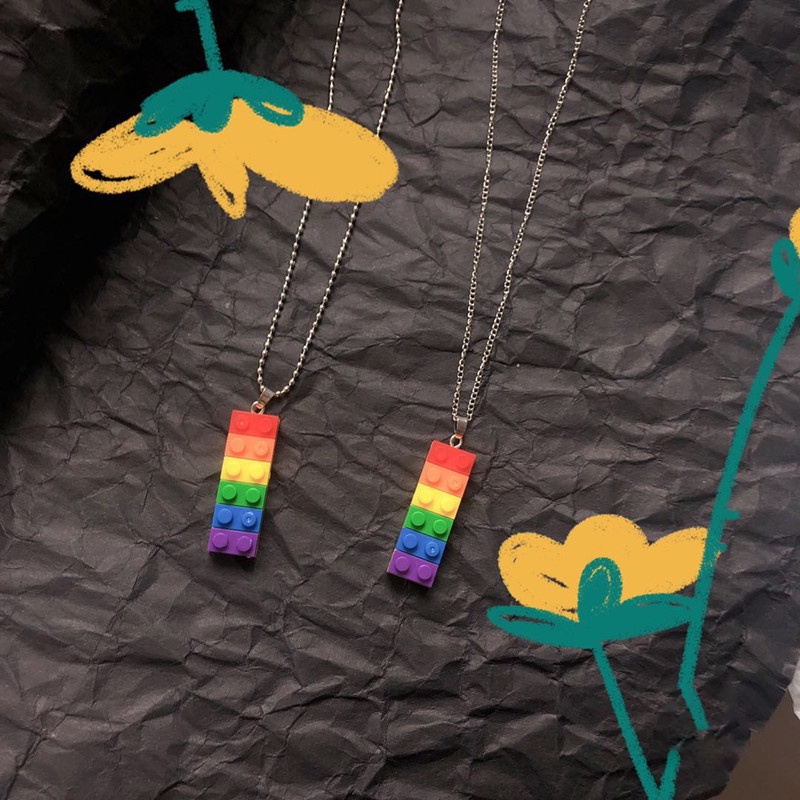 Vòng cổ Mặt Hình Khối Cầu Vồng / Hoa Hướng Dương / Mặt Cười Dễ Thương Cho Nam Và Nữ