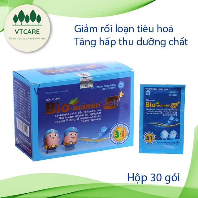 Cốm Vi Sinh Bio-acimin Gold Giúp Tiêu Hóa Khỏe - Trẻ Ăn Ngon Hộp 30 Gói