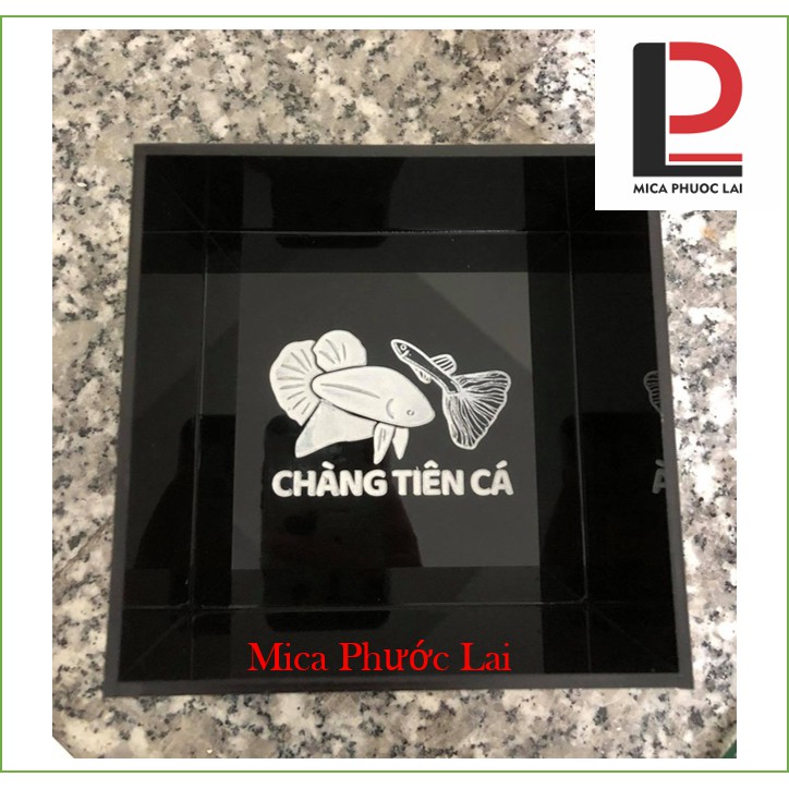 Hồ show cá TOP guppy - betta 12x12x7 ( Có khắc logo theo yêu cầu)