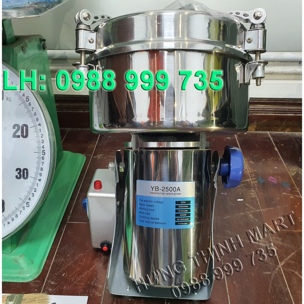 [Hàng Chính Hãng] Máy Xay Bột Khô, Ngũ Cốc, Tam Thất 2500G Yunbang, Máy Xay Thuốc Bắc, Thảo Dược Có Video Hướng Dẫn