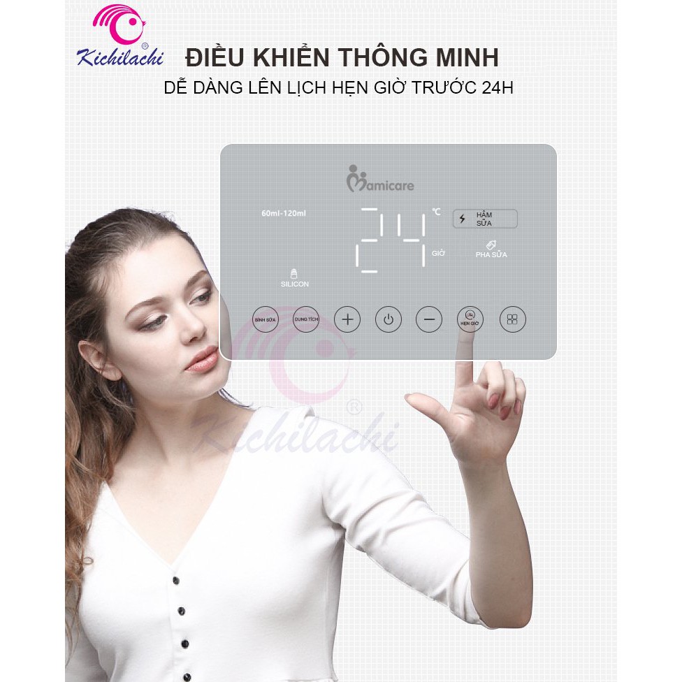 Máy hâm sữa tiệt trùng bằng hơi nước 6in1 Mamicare MC2002 rã đông và làm ấm sữa siêu nhanh