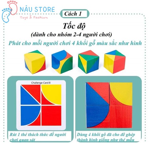 Đồ Chơi Gỗ Thông Minh Ghép Hình Khối Lập Phương Rèn Luyện Tư Duy Không Gian Đa Chiều Pixy Cubes Block