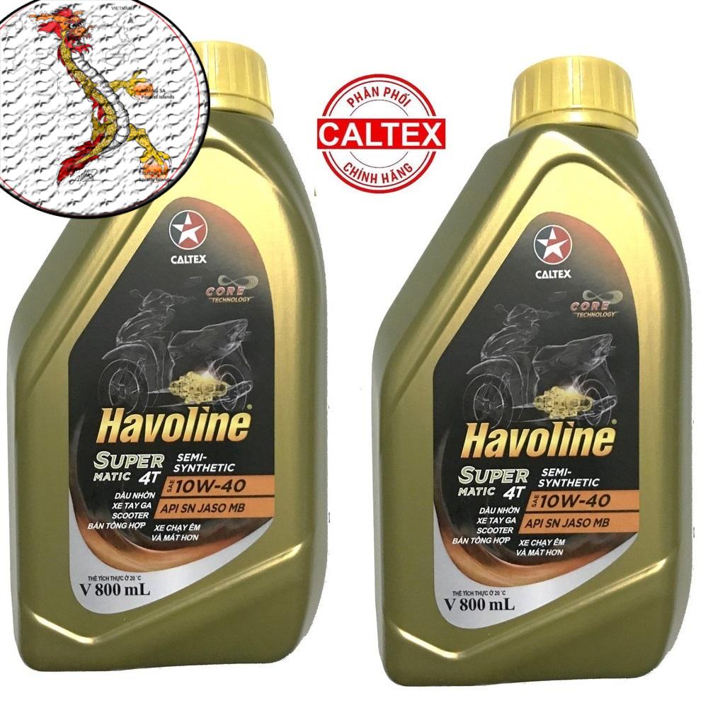 [Chính hãng]Nhớt xe tay ga Havoline 10W40 800ml, Dầu nhớt Havoline SuperMatic 4T SAE 10W-40 0,8L-DauNhot_PhuGia