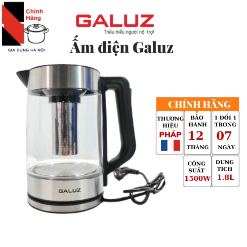 Ấm điện đun nước Galuz GK-01 dung tích 1.8L, NHẬP KHẨU TỪ PHÁP, BẢO HÀNH 18 THÁNG