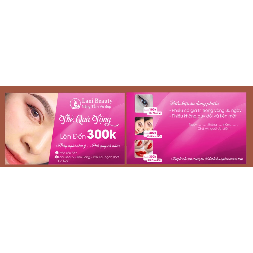 In 500 voucher/ card đôi / card gấp