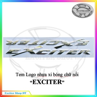 [Exciter Shop] TEM DÁN CHỮ NỔI EXCITER, NHỰA XI BÓNG - MÀU BẠC