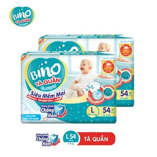 Combo 2 bao Tã quần Bino M60/L54/XL48/XXL44 kháng khuẩn, chống hăm, mềm mại