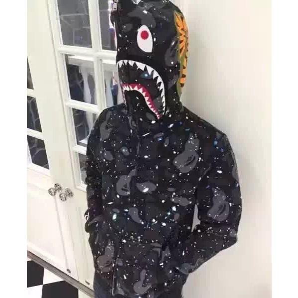 ⚡️[CHỈ 1 NGÀY] - Áo khoác Bape Space Camo galaxy dạ quang, áo bape dạ quang, jacket bape shark (Gin Store)