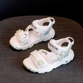 Giày Sandal Nữ MWC Đế Cao 3cm Quai Ngang Phối Chữ Năng Động Màu XanhL Xám NUSD- 2850
