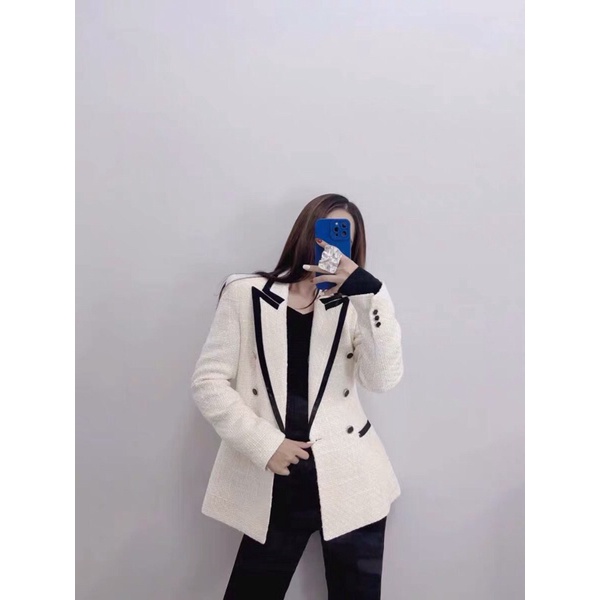 ÁO BLAZER DẠ DÁNG ZR MÀU TRẮNG | BigBuy360 - bigbuy360.vn