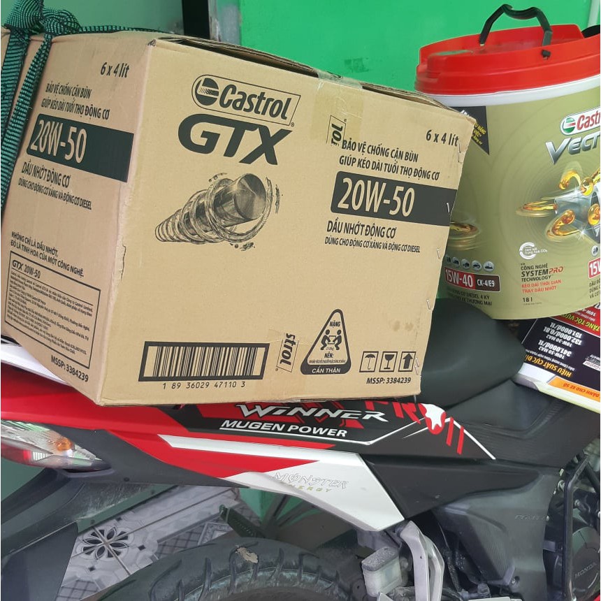 Nhớt xe ô tô cao cấp Castrol GTX 15W40" CHÍNH HÃNG " Can 4L  bảo vệ chống cặn bùn