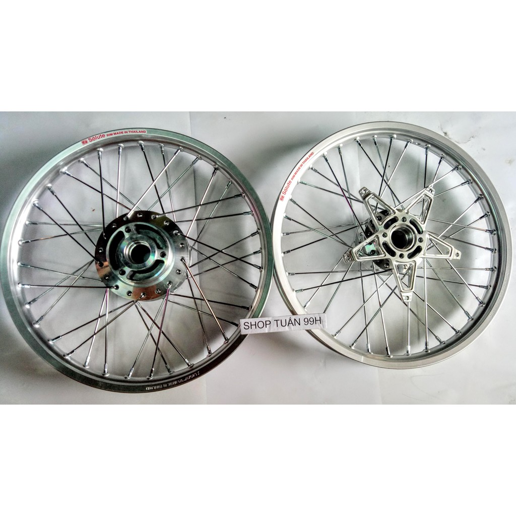 Bánh căm Crom niềng nhôm Thailad dành cho Raider, Satria 150 full lòng đĩa trước