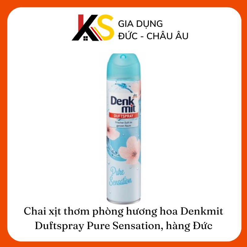 Chai xịt thơm phòng hương hoa Denkmit Duftspray Pure Sensation, 300 ml, hàng Đức