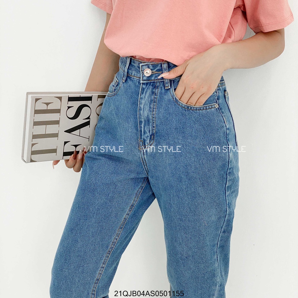 Quần jeans nữ baggy trơn túi nhỏ Đ64, quần bò lưng cao form đi học ulzzang VM STYLE 22QJB03AS1403