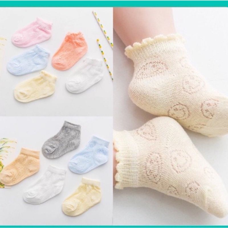 BooBoo Baby - Sét 5 đôi tất lưới mềm mại, không bai xù dành cho bé từ sơ sinh