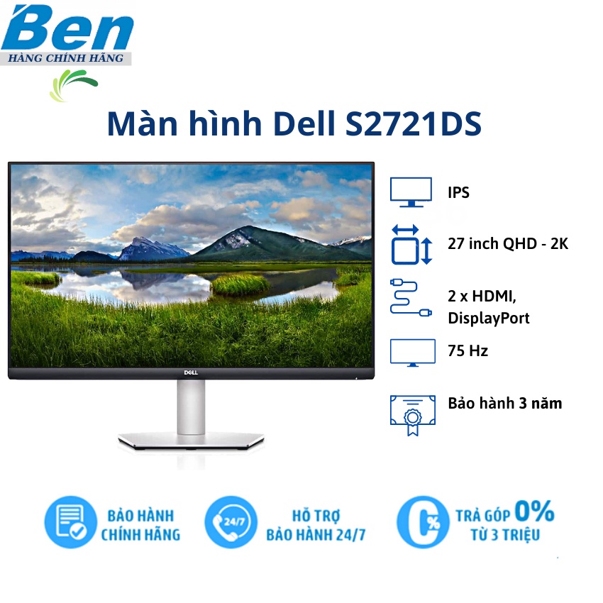 Màn hình Dell S2721DS/ 27inch QHD/ IPS/ 75Hz/ 3Yrs