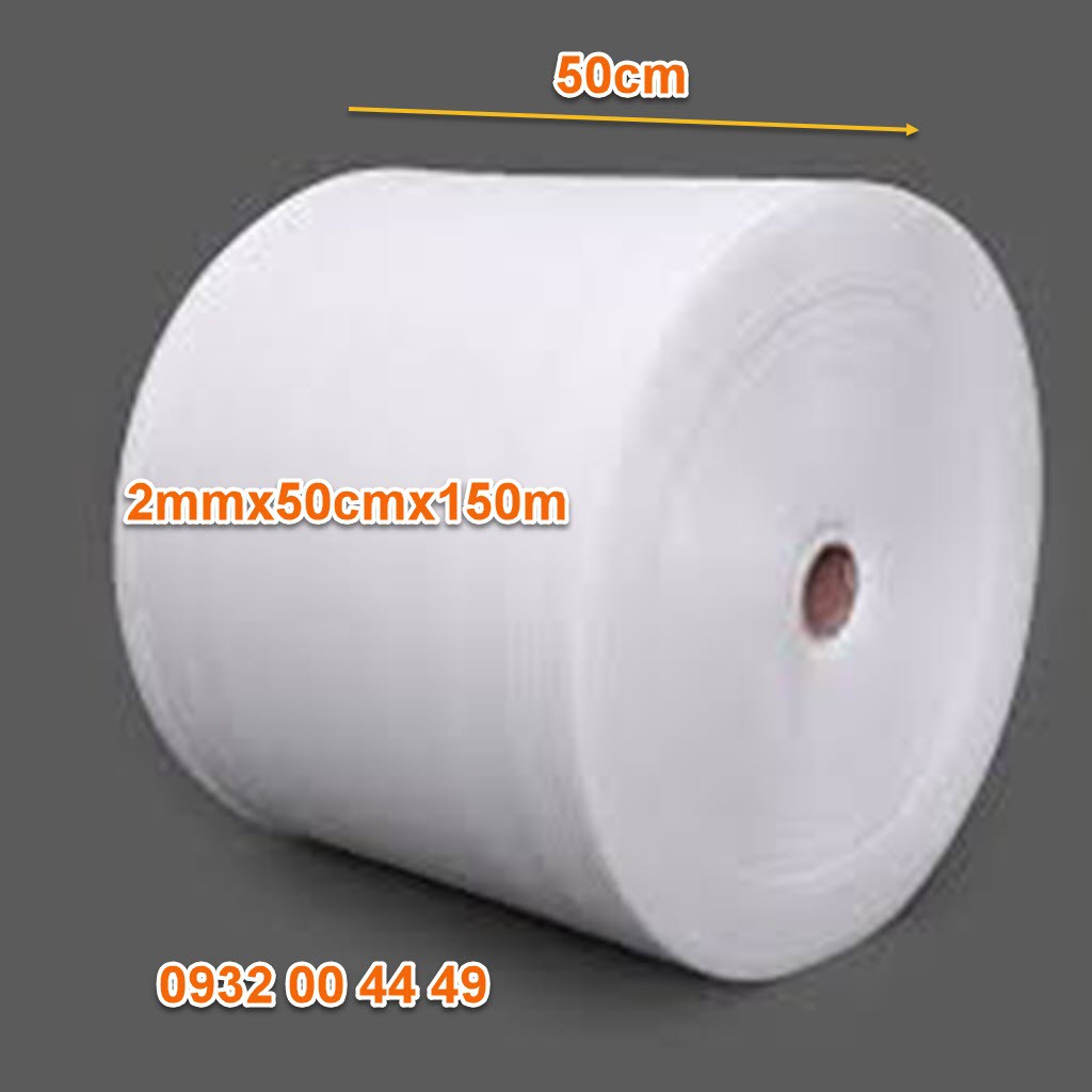 Cuộn Xốp Foam Dày 2mm Cao 50cm Dài 150m Gói Hàng