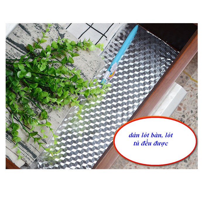 DECAL 1m x 60cm dán bếp tráng nhôm chịu nhiệt cao - VUÔNG XÁM 3D DB019