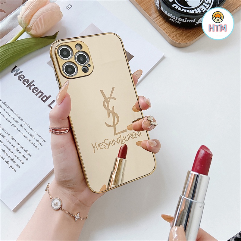 Ốp Điện Thoại Viền Vuông Mạ Vàng Thời Trang Có LOGO Cho IPHONE 13 12 11 PRO MAX XS MAX XR X 7 + 8 PLUS