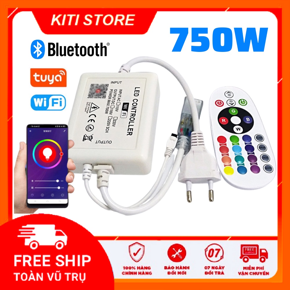 Bộ dây đèn Led hắt trần thạch cao RGB 5050 nhiều màu điều khiển bằng app trên điện thoại thông qua wifi và bluetooth