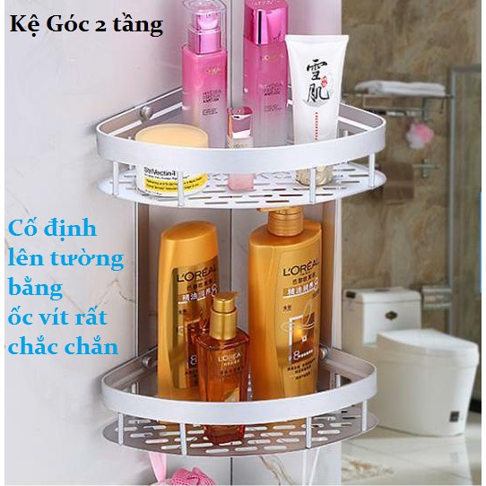 Kệ nhà tắm 2 tầng hợp kim nhôm, kệ đựng vật dụng gia đình chắc chắn