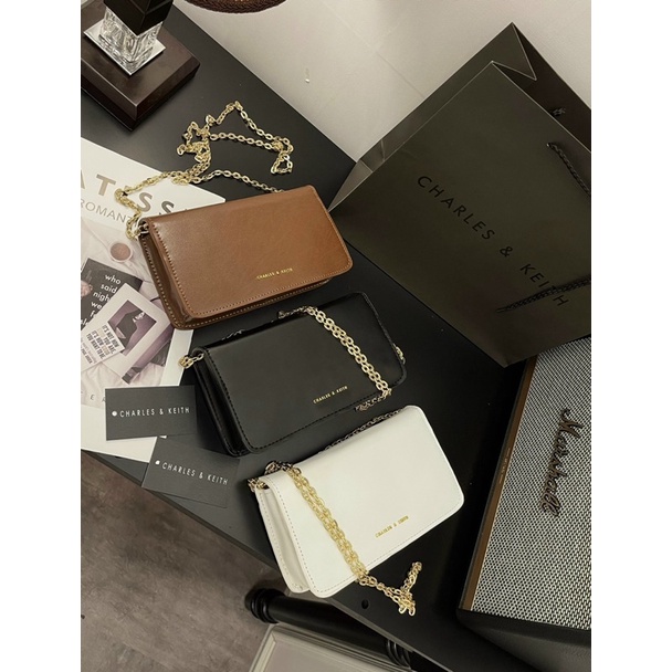 Túi xách đeo chéo mini c.n.k da trơn fullbox