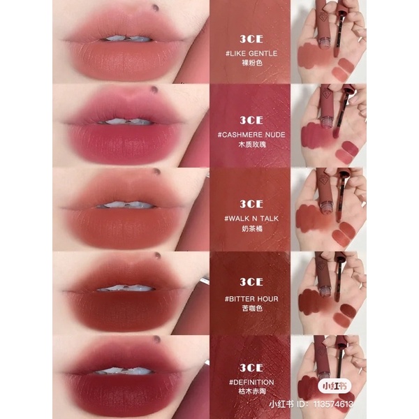🔥Son kem 3CE VELVET LIP TINT Bitter Hour Taupe Definition🔥