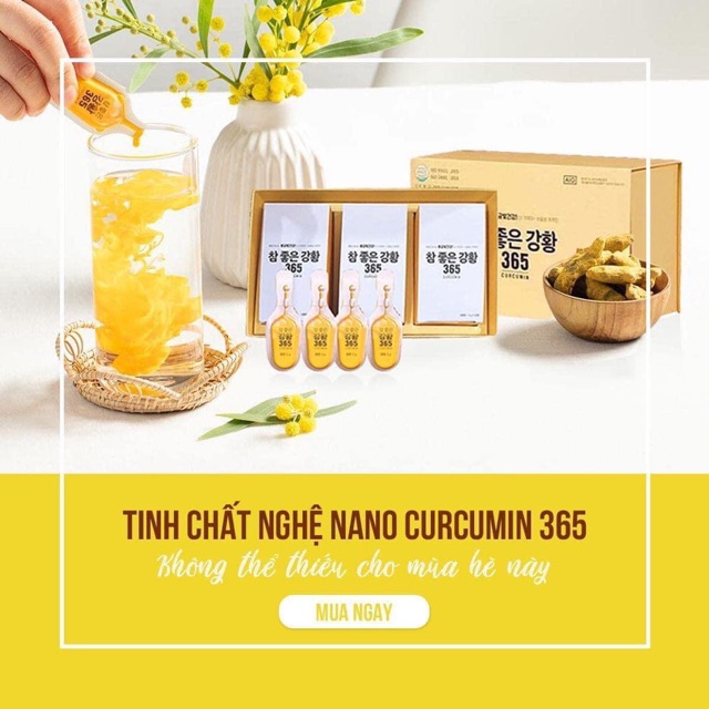 Nghệ NANO CURCUMIN 365 Chính Hãng Hàn Quốc do công ty Hoa Xinh nhập khẩu