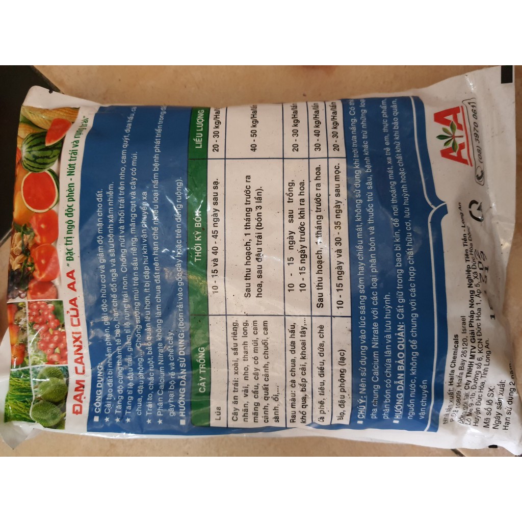phân bón canxi nitrat CaNO3- chống thối trái- phát triển rễ- gói 1kg