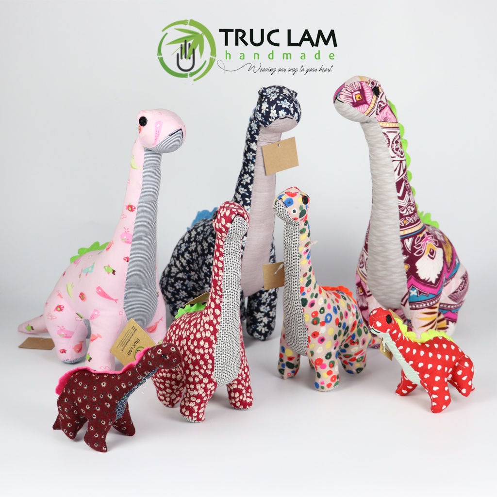 Đồ Chơi Cho Bé Thú Nhồi Bông Hình Con Khủng Long Vải Hoa Bông Gòn Cao Cấp - Trúc Lâm Handmade