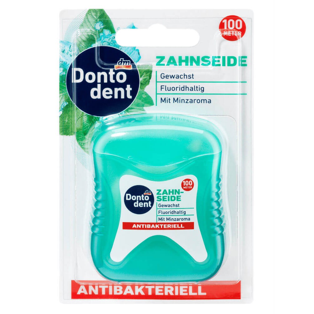 Chỉ Nha Khoa Dontodent Zahnseide Kháng Khuẩn Vị Bạc Hà, 100 m - Nội Địa Đức