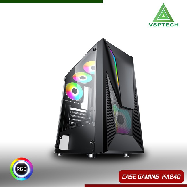 Vỏ Case gaming VSP dòng Series KA-240 - Full ATX (No Fan) - Hàng Chính Hãng - 2T_PC