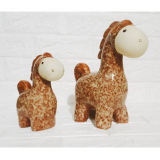 Tượng nghệ thuật ( 2 NGỰA ) gốm sứ Bát Tràng