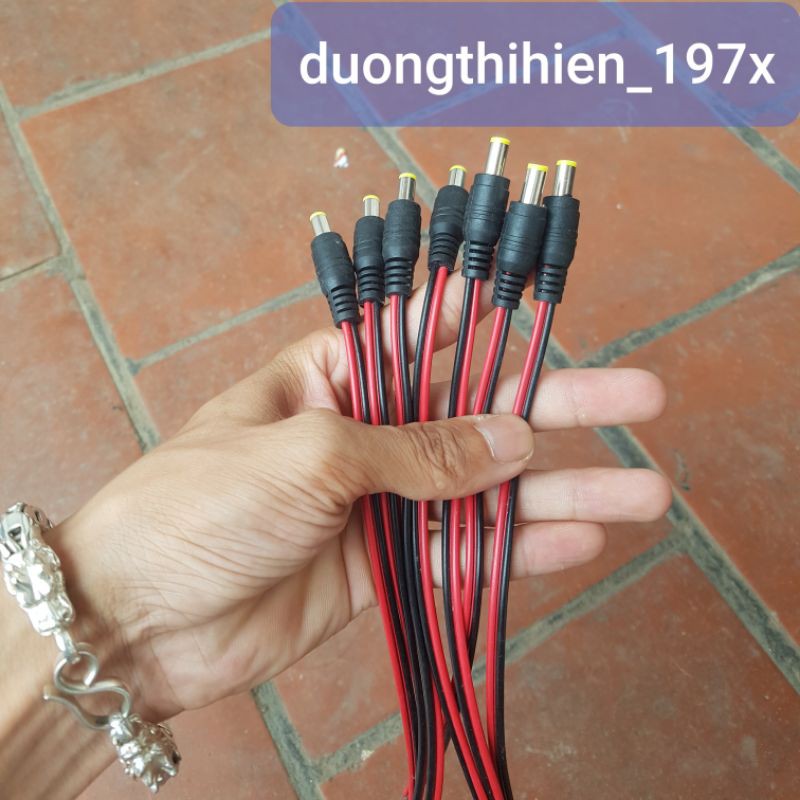 Jack nguồn DC 5,5x2,1mm có sẵn dây