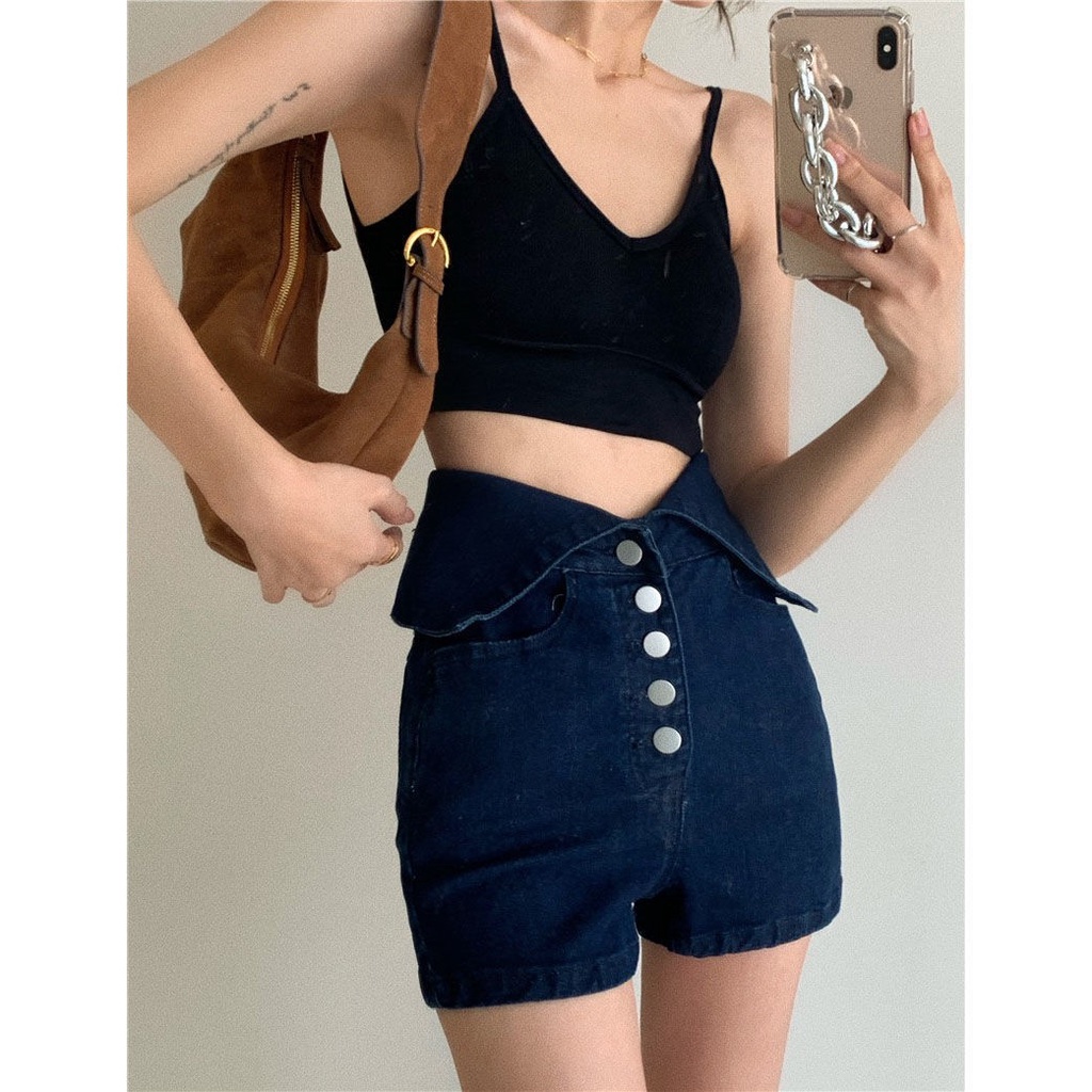 Quần Short Nữ Lưng Cao Dáng Chữ A Thời Trang Phong Cách Hàn Quốc