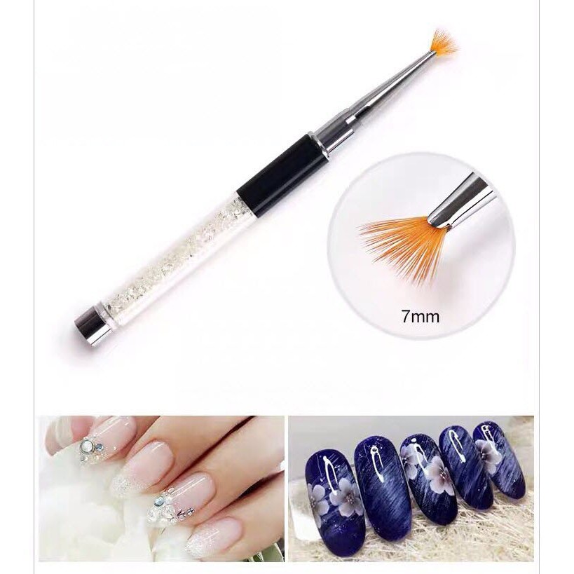 Cọ Dặm Nhũ, Dặm Vảy Cá Nhũ Omber Nail Cán đá - Lẻ 1 Cái