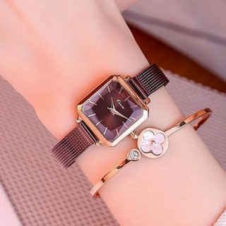 Đồng Hồ Nữ Kimio 6236  Chính Hãng Dây Kim Mặt Vuông Sang Trọng