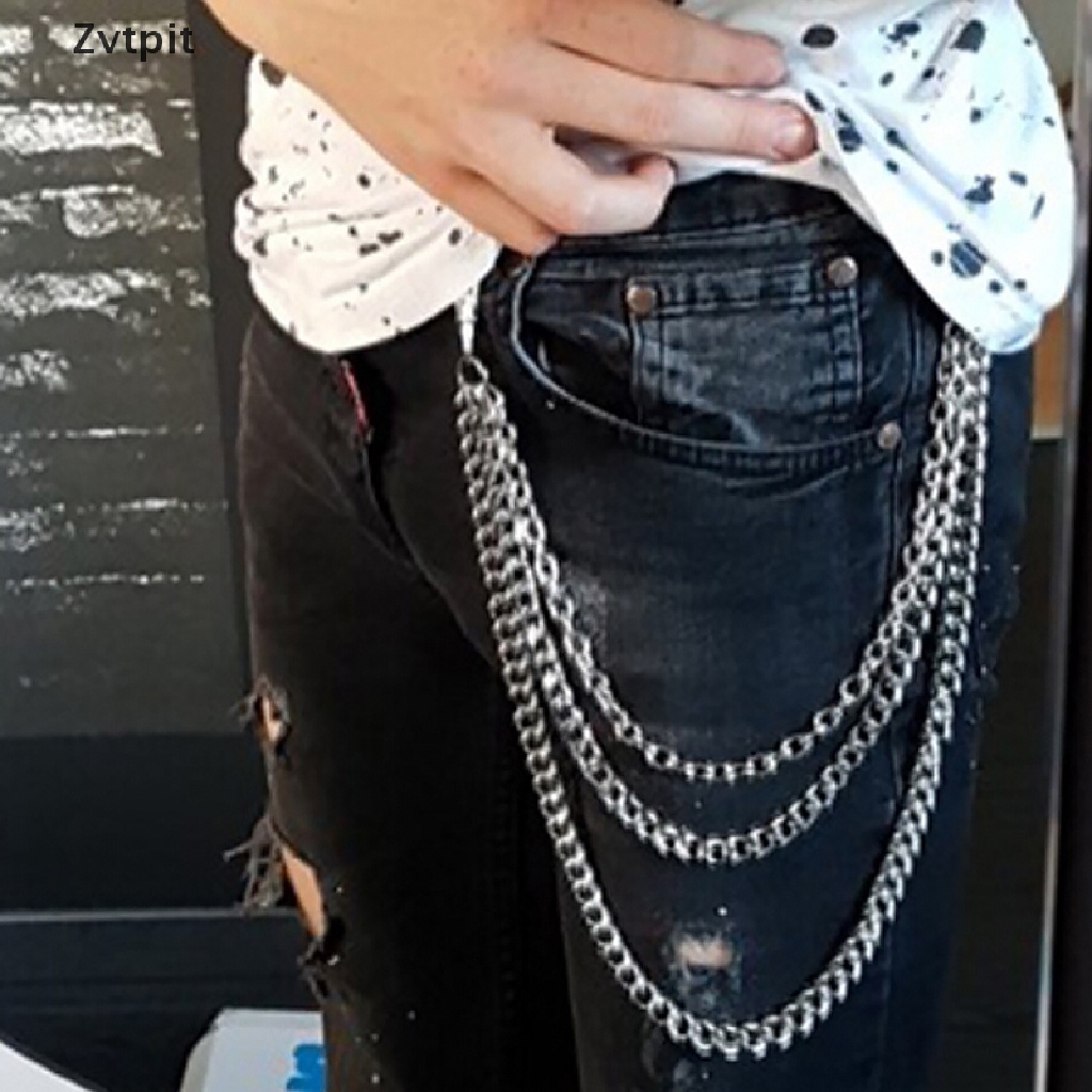 Dây xích đeo lưng quần jean dài có móc khóa gắn ví phong cách Punk Rock Hip Hop cho nam và nữ GHB 3 Std